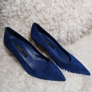 Via Spiga Blue Suede Kitten Heel Shoes Size 10M